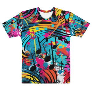 Men's “Graffiti Music Notes” All Over crew neck t-shirt