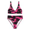 Women's "Pink Camo" high-waisted bikini